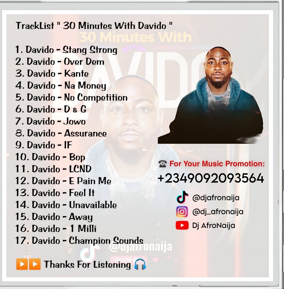 Dj AfroNaija – 30 Minutes With Davido Mixtape (Mp3 Download)